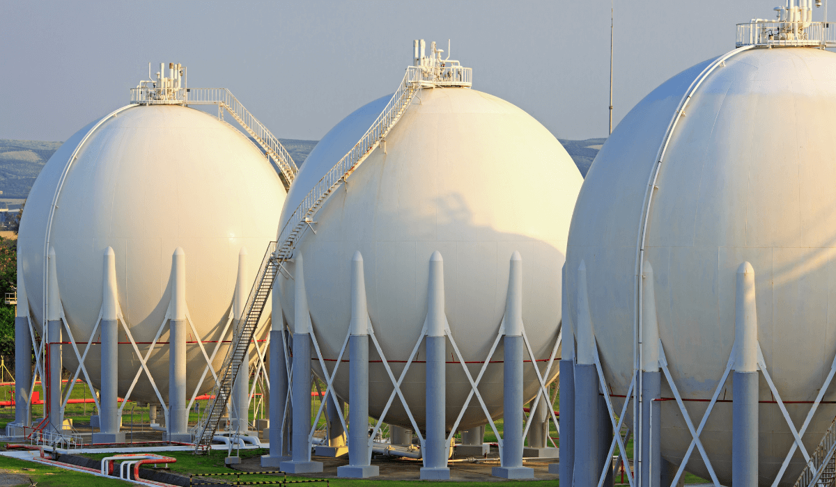 Tanques esféricos de armazenamento de gás